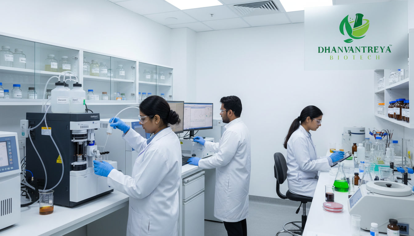 In-house laboratory — HPLC equipment and analytical instruments