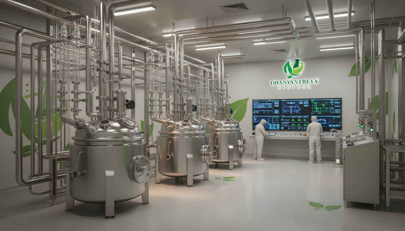Stainless steel extraction reactors — facility interior